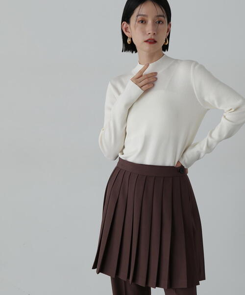 N.(N. Natural Beauty Basic)(エヌエヌナチュラルビューティーベーシック)の「総針ボトルネック長袖ニット(ニット/セーター・レディース・ブラウン/オレンジ/ブラック/オフホワイト・MEDIUM)」の13枚目の写真