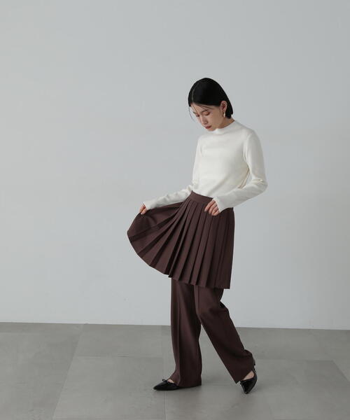 N.(N. Natural Beauty Basic)(エヌエヌナチュラルビューティーベーシック)の「総針ボトルネック長袖ニット(ニット/セーター・レディース・ブラウン/オレンジ/ブラック/オフホワイト・MEDIUM)」の17枚目の写真