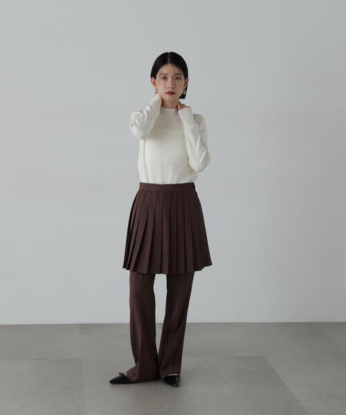 N.(N. Natural Beauty Basic)(エヌエヌナチュラルビューティーベーシック)の「総針ボトルネック長袖ニット(ニット/セーター・レディース・ブラウン/オレンジ/ブラック/オフホワイト・MEDIUM)」の18枚目の写真