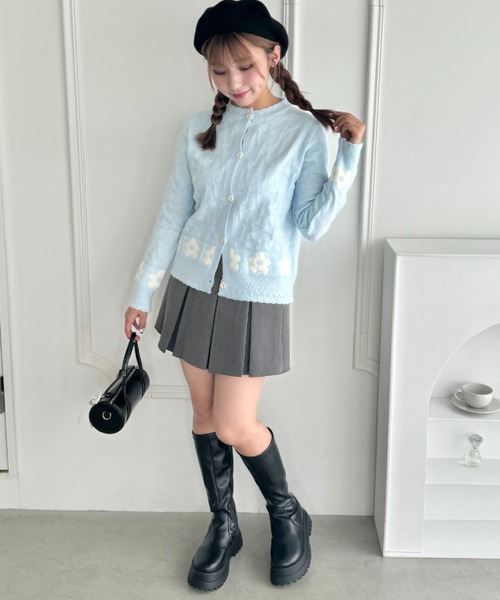 Loueme（ルエム）の「フラワージャガードカーディガン（カーディガン/ボレロ・レディース・レッド/ブラック/ライトブルー・FREE）」の21枚目の写真