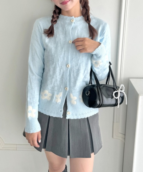 Loueme（ルエム）の「フラワージャガードカーディガン（カーディガン/ボレロ・レディース・レッド/ブラック/ライトブルー・FREE）」の18枚目の写真