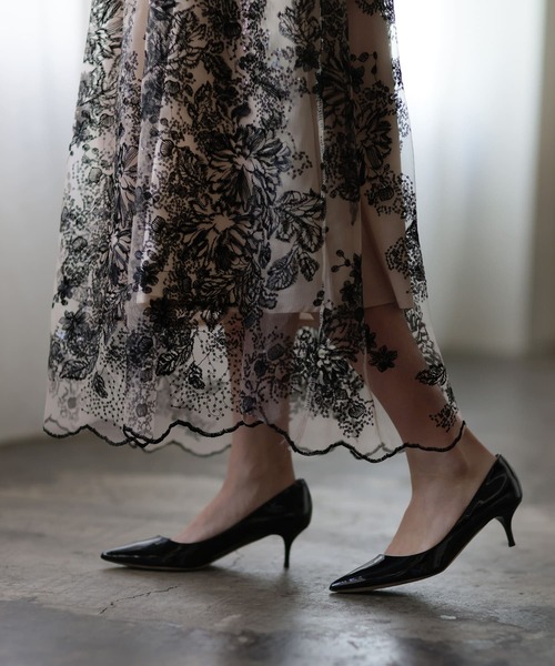 HUG.U（ハグユー）の「袖あり。ボレロ・ネックレス要らずな『結婚式ワンピ』（ワンピース・レディース・ネイビー/ラベンダー/ライトベージュ/ブラック・M/L/XL）」の17枚目の写真