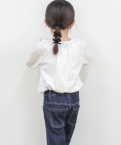 n.o.u.s(ノウズ)の「n.o.u.s スカラップ衿長袖Tシャツ(Tシャツ/カットソー・キッズ・オフホワイト/チャコールグレー・110cm/100cm/90cm/80cm/140cm/130cm/120cm)」の11枚目の写真