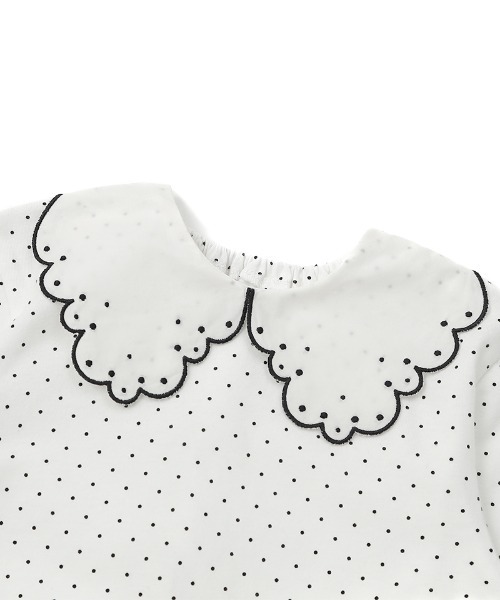 n.o.u.s(ノウズ)の「n.o.u.s スカラップ衿長袖Tシャツ(Tシャツ/カットソー・キッズ・オフホワイト/チャコールグレー・110cm/100cm/90cm/80cm/140cm/130cm/120cm)」の12枚目の写真