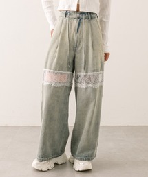 OLIVE des OLIVE | レース切替デニムパンツ(デニムパンツ)