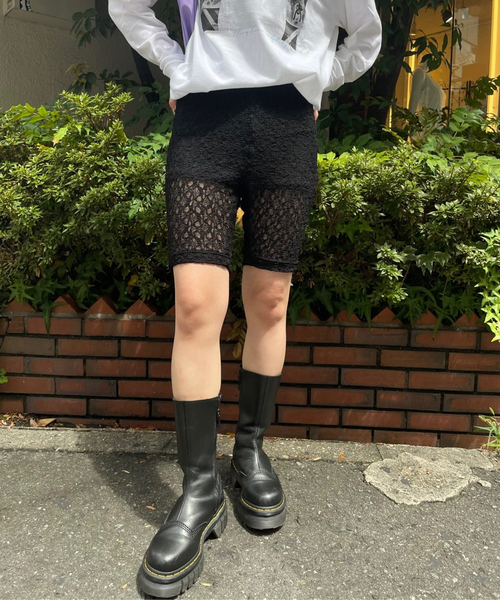 Oriens JOURNAL STANDARD(オリエンス ジャーナルスタンダード)の「ストレッチレースバイカーパンツ(その他パンツ・レディース・ブラック/アイボリー/ブルー・FREE)」の3枚目の写真