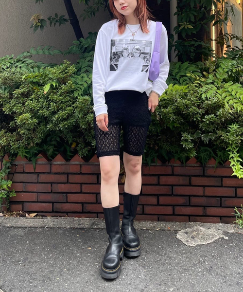 Oriens JOURNAL STANDARD(オリエンス ジャーナルスタンダード)の「ストレッチレースバイカーパンツ(その他パンツ・レディース・ブラック/アイボリー/ブルー・FREE)」の7枚目の写真