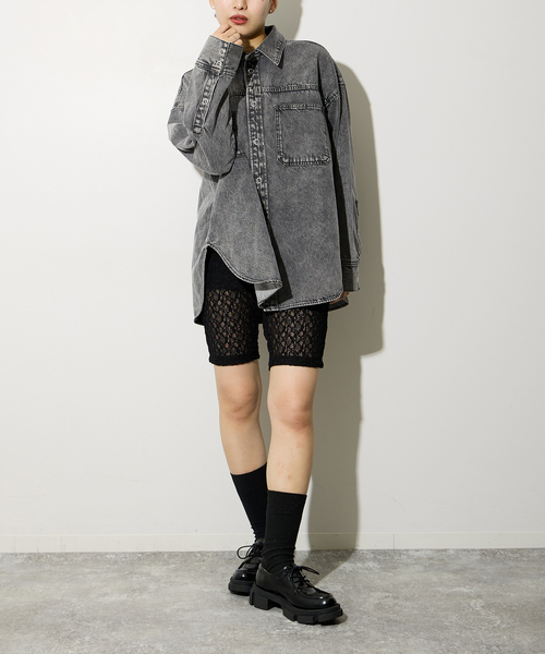 Oriens JOURNAL STANDARD(オリエンス ジャーナルスタンダード)の「ストレッチレースバイカーパンツ(その他パンツ・レディース・ブラック/アイボリー/ブルー・FREE)」の5枚目の写真