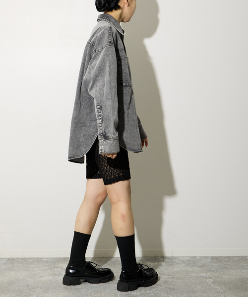 Oriens JOURNAL STANDARD(オリエンス ジャーナルスタンダード)の「ストレッチレースバイカーパンツ(その他パンツ・レディース・ブラック/アイボリー/ブルー・FREE)」の4枚目の写真