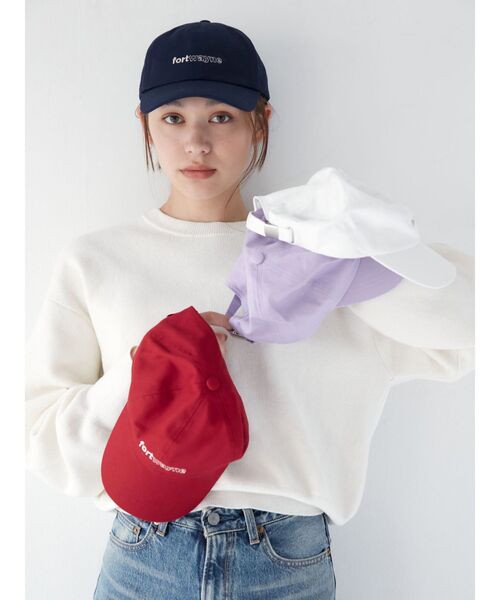 Ungrid（アングリッド）の「エンブロイダリーロゴキャップ（キャップ・レディース・オフホワイト/レッド/ネイビー/パープル・FREE）」の8枚目の写真