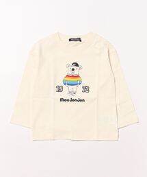 Moujonjon | くま・レインボー刺繍長袖Tシャツ・ロンT(Tシャツ/カットソー)