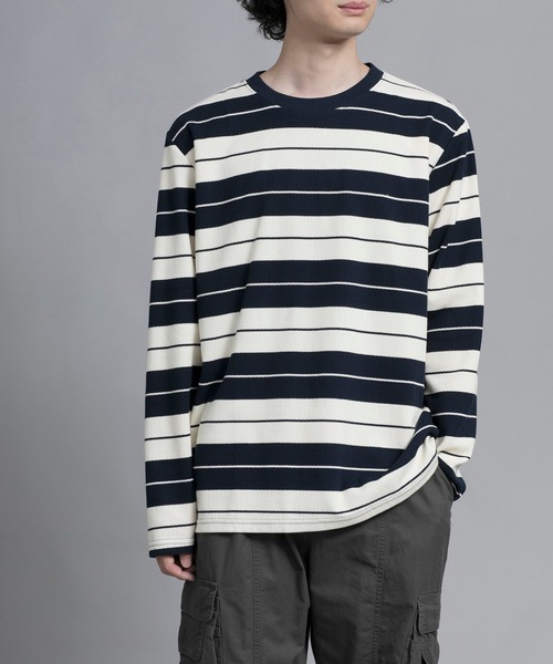aimoha(アイモハ)の「aimoha men Striped Serenity Crewneck Sweater(スウェット・メンズ・ブルー/ブラック/グリーン・MEDIUM/LARGE/X-LARGE/XX-LARGE/XXX-LARGE)」の3枚目の写真