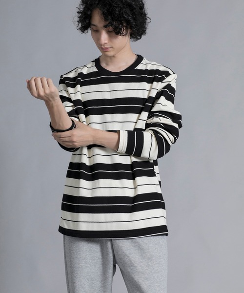 aimoha(アイモハ)の「aimoha men Striped Serenity Crewneck Sweater(スウェット・メンズ・ブルー/ブラック/グリーン・MEDIUM/LARGE/X-LARGE/XX-LARGE/XXX-LARGE)」の1枚目の写真