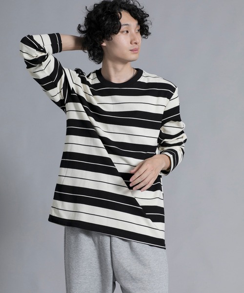aimoha(アイモハ)の「aimoha men Striped Serenity Crewneck Sweater(スウェット・メンズ・ブルー/ブラック/グリーン・MEDIUM/LARGE/X-LARGE/XX-LARGE/XXX-LARGE)」の5枚目の写真