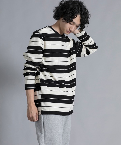 aimoha(アイモハ)の「aimoha men Striped Serenity Crewneck Sweater(スウェット・メンズ・ブルー/ブラック/グリーン・MEDIUM/LARGE/X-LARGE/XX-LARGE/XXX-LARGE)」の6枚目の写真
