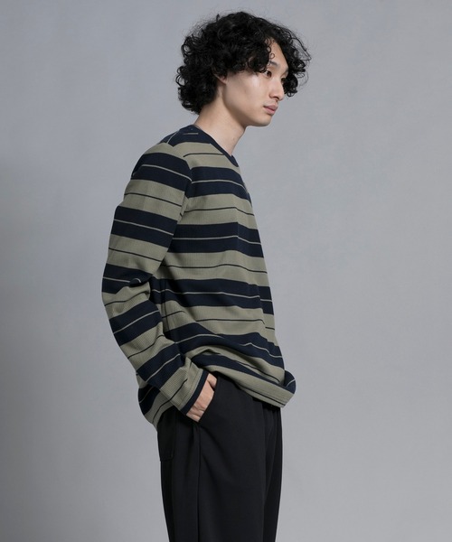aimoha(アイモハ)の「aimoha men Striped Serenity Crewneck Sweater(スウェット・メンズ・ブルー/ブラック/グリーン・MEDIUM/LARGE/X-LARGE/XX-LARGE/XXX-LARGE)」の11枚目の写真