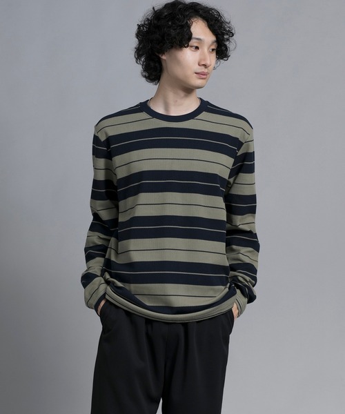 aimoha(アイモハ)の「aimoha men Striped Serenity Crewneck Sweater(スウェット・メンズ・ブルー/ブラック/グリーン・MEDIUM/LARGE/X-LARGE/XX-LARGE/XXX-LARGE)」の12枚目の写真