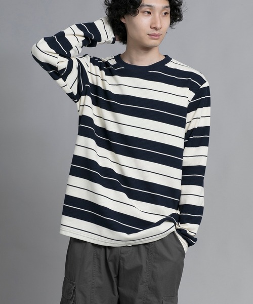 aimoha(アイモハ)の「aimoha men Striped Serenity Crewneck Sweater(スウェット・メンズ・ブルー/ブラック/グリーン・MEDIUM/LARGE/X-LARGE/XX-LARGE/XXX-LARGE)」の13枚目の写真