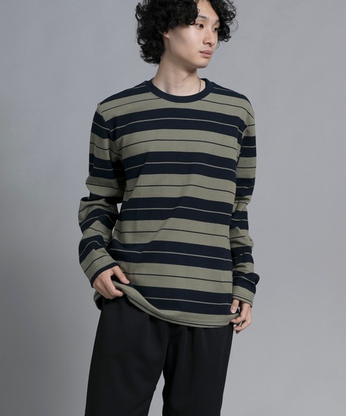 aimoha(アイモハ)の「aimoha men Striped Serenity Crewneck Sweater(スウェット・メンズ・ブルー/ブラック/グリーン・MEDIUM/LARGE/X-LARGE/XX-LARGE/XXX-LARGE)」の14枚目の写真