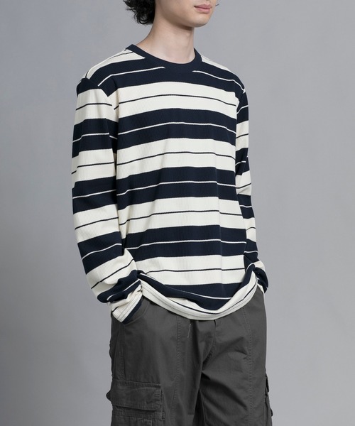 aimoha(アイモハ)の「aimoha men Striped Serenity Crewneck Sweater(スウェット・メンズ・ブルー/ブラック/グリーン・MEDIUM/LARGE/X-LARGE/XX-LARGE/XXX-LARGE)」の15枚目の写真