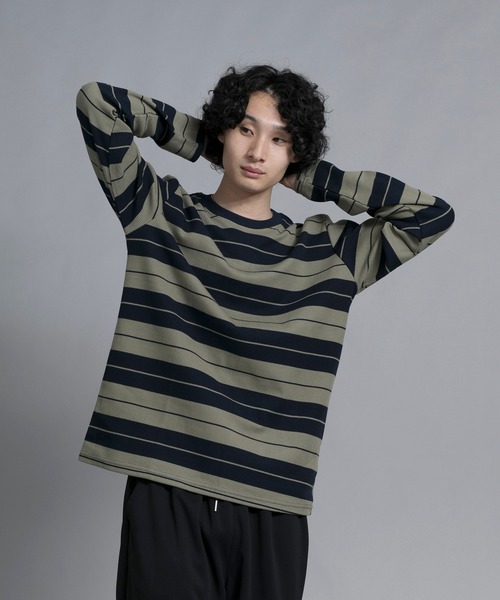 aimoha(アイモハ)の「aimoha men Striped Serenity Crewneck Sweater(スウェット・メンズ・ブルー/ブラック/グリーン・MEDIUM/LARGE/X-LARGE/XX-LARGE/XXX-LARGE)」の18枚目の写真