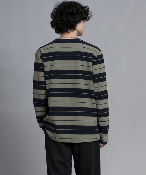 aimoha(アイモハ)の「aimoha men Striped Serenity Crewneck Sweater(スウェット・メンズ・ブルー/ブラック/グリーン・MEDIUM/LARGE/X-LARGE/XX-LARGE/XXX-LARGE)」の22枚目の写真