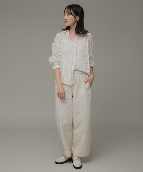 URBAN RESEARCH Sonny Label（アーバンリサーチサニーレーベル）の「コットンワッシャーワイドイージーパンツ（その他パンツ・レディース・ブラック/ネイビー/ホワイト系その他・FREE）」の9枚目の写真