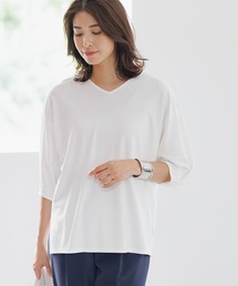 Elura | ドレスアップ袖コンVネックプルオーバー/144238(Tシャツ/カットソー)