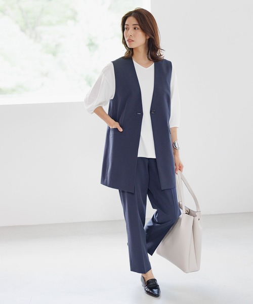 Elura（エルーラ）の「ドレスアップ袖コンVネックプルオーバー/144238（Tシャツ/カットソー・レディース・チャコールグレー/ネイビー/ホワイト・LARGE/MEDIUM）」の22枚目の写真