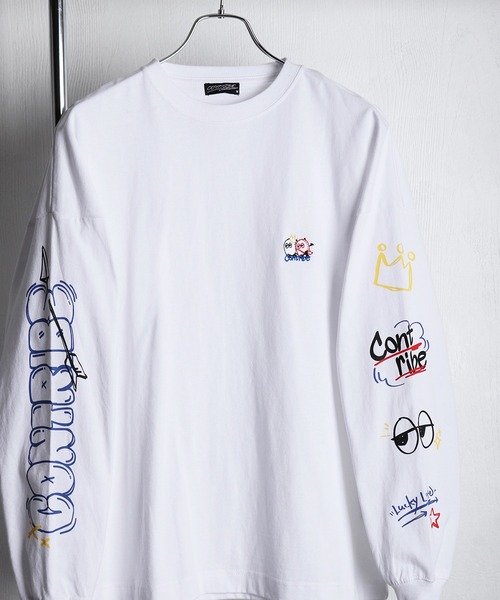 o b a k e ページ おばけ刺繍 袖プリントロンTEE（Tシャツ/カットソー）｜WESTSEA