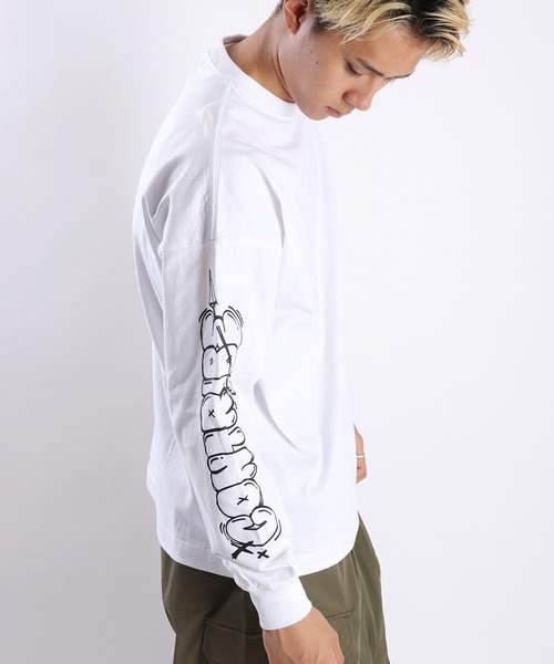 WESTSEA（ウエストシー）の「おばけ刺繍 袖プリントロンTEE（Tシャツ/カットソー・メンズ・ホワイト/ホワイト系その他/ブラック系その他/ブラック・M/L）」の11枚目の写真