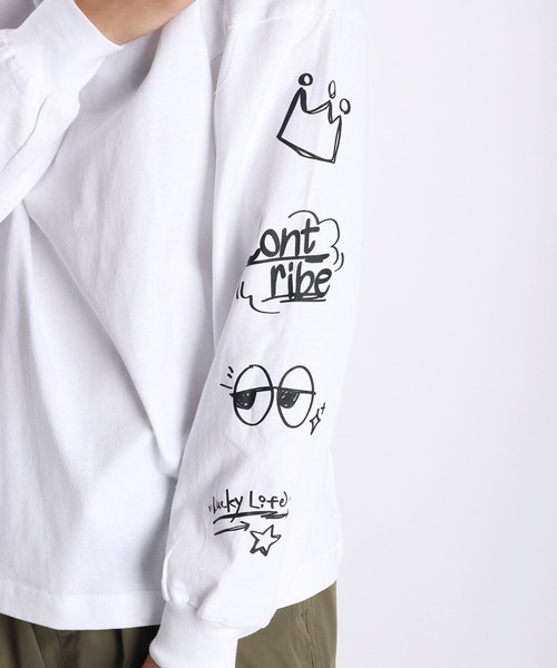 o b a k e ページ おばけ刺繍 袖プリントロンTEE（Tシャツ/カットソー）｜WESTSEA