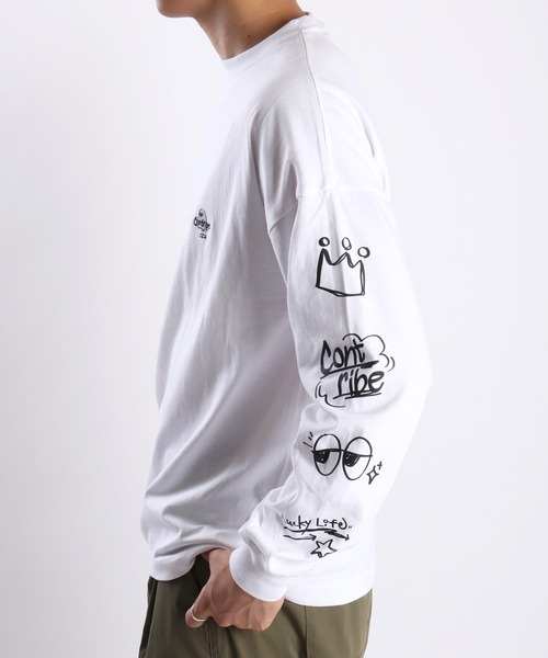 WESTSEA（ウエストシー）の「おばけ刺繍 袖プリントロンTEE（Tシャツ/カットソー・メンズ・ホワイト/ホワイト系その他/ブラック系その他/ブラック・M/L）」の10枚目の写真