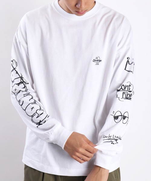 WESTSEA（ウエストシー）の「おばけ刺繍 袖プリントロンTEE（Tシャツ/カットソー・メンズ・ホワイト/ホワイト系その他/ブラック系その他/ブラック・M/L）」の6枚目の写真