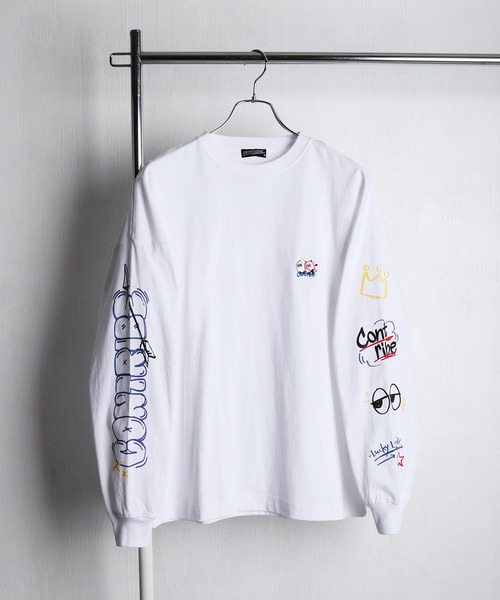 WESTSEA（ウエストシー）の「おばけ刺繍 袖プリントロンTEE（Tシャツ/カットソー・メンズ・ホワイト/ホワイト系その他/ブラック系その他/ブラック・M/L）」の17枚目の写真