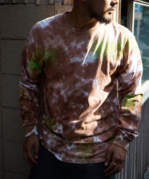 トップス BAL LOGO TIE DYE LS TEE BAL LOGO TIE DYE LS TEE by YUKIDYE | MAROON