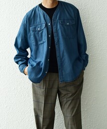 SHIPS any | SHIPS any: 〈洗濯機可能〉5oz ライト デニム ダブルポケット ワーク シャツ カーディガン(シャツ/ブラウス)