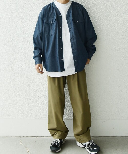 SHIPS any（シップス エニィ）の「SHIPS any: 〈洗濯機可能〉5oz ライト デニム ダブルポケット ワーク シャツ カーディガン（シャツ/ブラウス・メンズ・ライトブルー/ネイビー/ブルー・MEDIUM/LARGE/X-LARGE）」の14枚目の写真