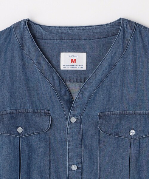SHIPS any（シップス エニィ）の「SHIPS any: 〈洗濯機可能〉5oz ライト デニム ダブルポケット ワーク シャツ カーディガン（シャツ/ブラウス・メンズ・ライトブルー/ネイビー/ブルー・MEDIUM/LARGE/X-LARGE）」の20枚目の写真