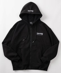 【70】【THRASHER/スラッシャー】フロント＆フード ワンポイント刺繍 裏起毛 ジップパーカー