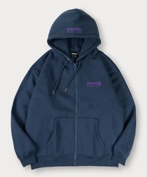【70】【THRASHER/スラッシャー】フロント&フード ワンポイント刺繍 裏起毛 ジップパーカー