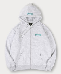 【70】【THRASHER/スラッシャー】フロント&フード ワンポイント刺繍 裏起毛 ジップパーカー