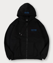 【70】【THRASHER/スラッシャー】フロント&フード ワンポイント刺繍 裏起毛 ジップパーカー