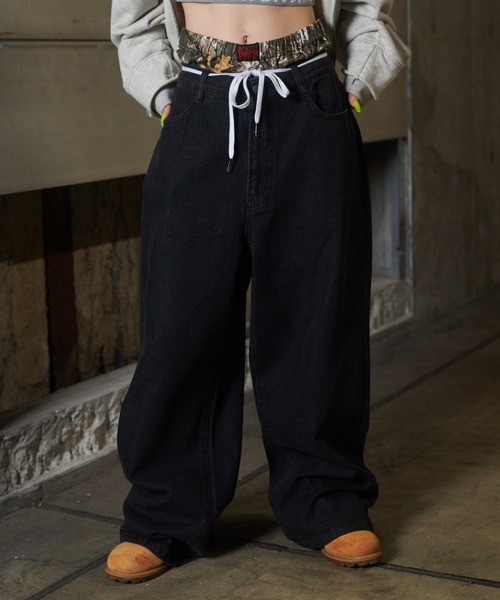 sedacle(セダクル)の「レイヤード風デニム(デニムパンツ・メンズ・ブラック/インディゴブルー・SMALL/MEDIUM/LARGE)」の4枚目の写真