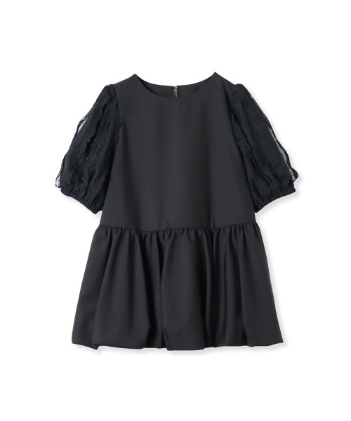 QUEENS COURT（クイーンズコート）の「袖チュールバルーンチュニック≪洗濯機で洗える≫（チュニック・レディース・ホワイト/グリーン/ブラック・M）」の16枚目の写真