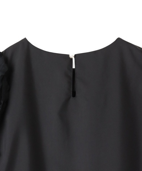 QUEENS COURT（クイーンズコート）の「袖チュールバルーンチュニック≪洗濯機で洗える≫（チュニック・レディース・ホワイト/グリーン/ブラック・M）」の22枚目の写真