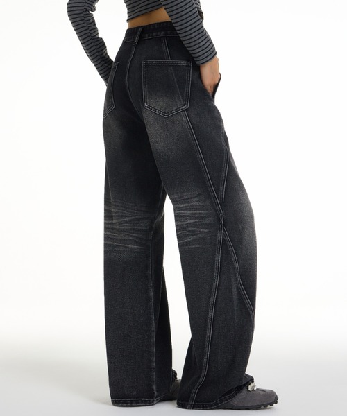 セール】新色追加/加工デニムパンツ（デニムパンツ）｜Achic（アシック