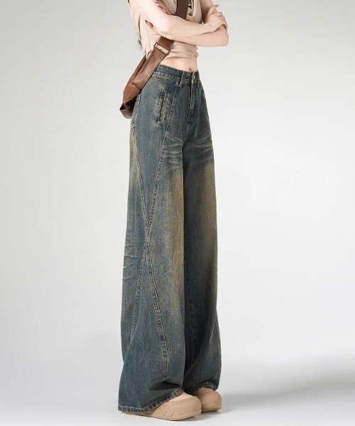 セール】新色追加/加工デニムパンツ（デニムパンツ）｜Achic（アシック