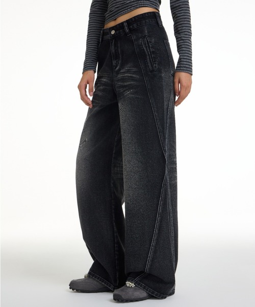 セール】新色追加/加工デニムパンツ（デニムパンツ）｜Achic（アシック