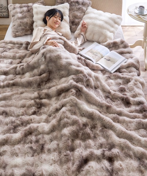 セール】ぽこぽこボリュームファー 毛布（S）（寝具）｜iellio